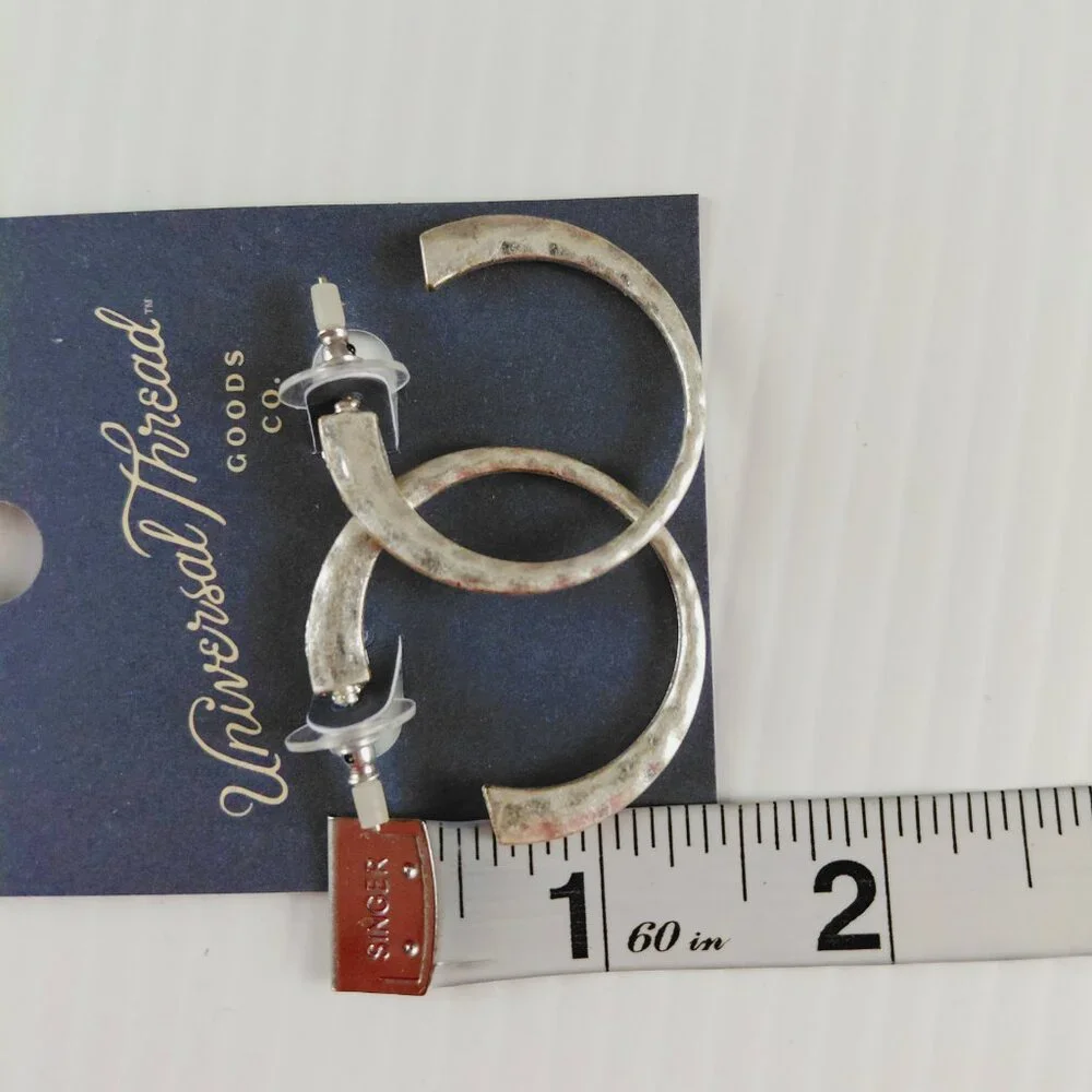 Universal Thread Silver & Gold Tone Beaded Hoop Earrings Bundle Fashion Jewelry